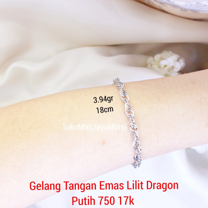 Gelang Emas Lilit Hollo Putih 750 17k
