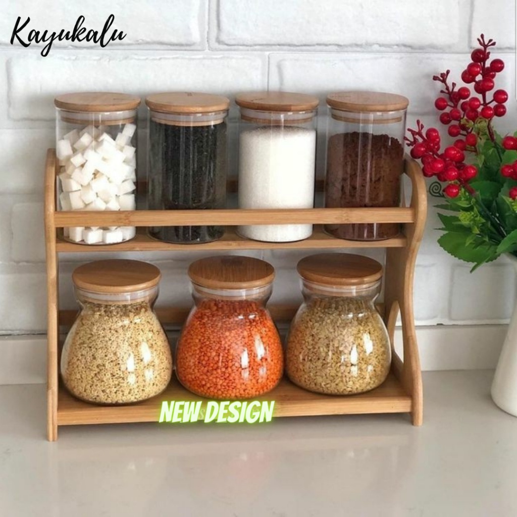 {{ Rak Bumbu Dapur / Rak Bumbu Kayu / Rak Bumbu Estetik / Rak Bumbu Dapur Kayu / Rak Kayu Serbaguna