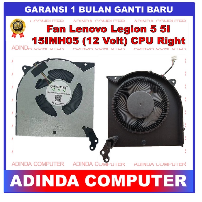 Jual [READY] Fan Lenovo Legion 5 5I 15IMH05 5-15ARH05 R7000P 12 Volt CPU