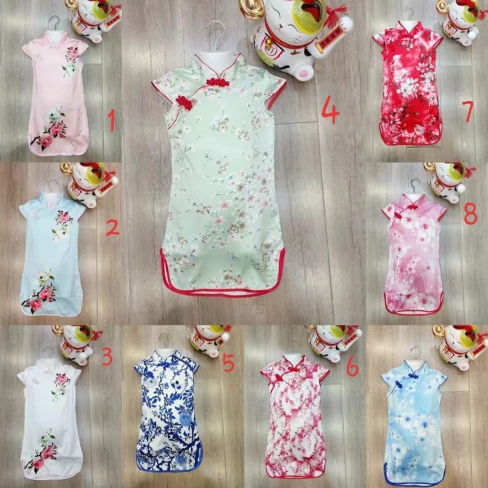 Cheongsam Dress Pesta Anak Baju Batik Pesta Anak Murah Chongsam Merah