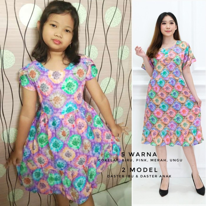 Daster Baju Tidur Batik Ibu Anak 1 2 3 4 Tahun Lengan Pendek Jumputan