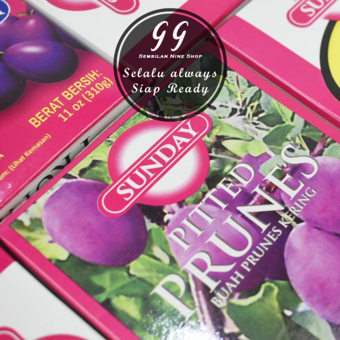 

Sunday Pitted Prunes 12 Oz 340 Gram Dried Prune Buah Plum Kering