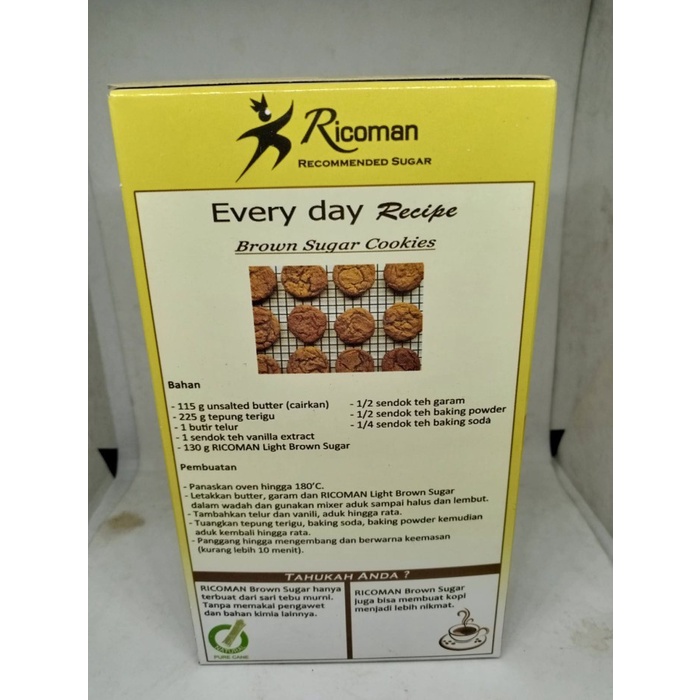

(Best) RICOMAN LIGHT BROWN SUGAR KOTAK 500 GRAM