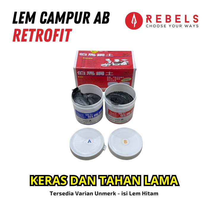 PREMIUM LEM CAMPUR AB Unmerk - Retrofit Headlamp Motor/Mobil Berkualitas Tinggi