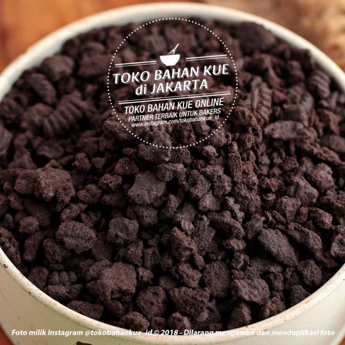 

Promo Terbatas Black Cookie Crumb Serena 1Kg Biskuit Remahan Topping Kue Aman