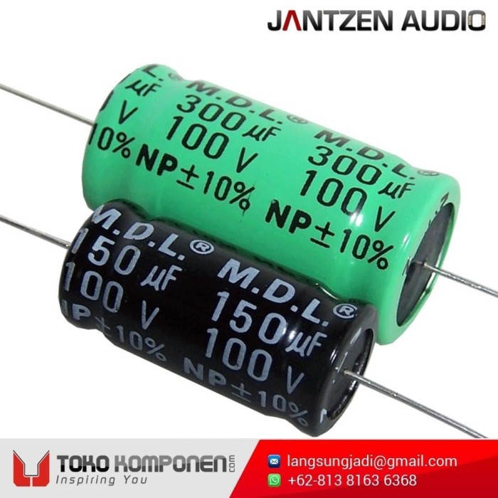 47UF 100V JANTZEN MDL BP NP BI-POLAR NON-POLAR CAPACITOR AXIAL BIPOLAR