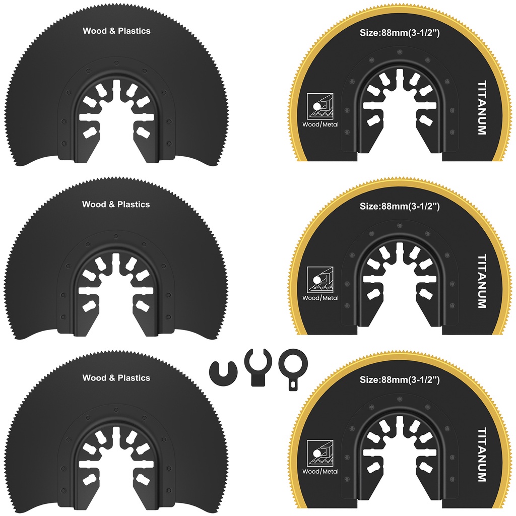 5/6Pcs Oscillating Saw Blades 3-1/2inch Semicircular Saw Blade Bimetal Multitool Blades Flush Cut Os