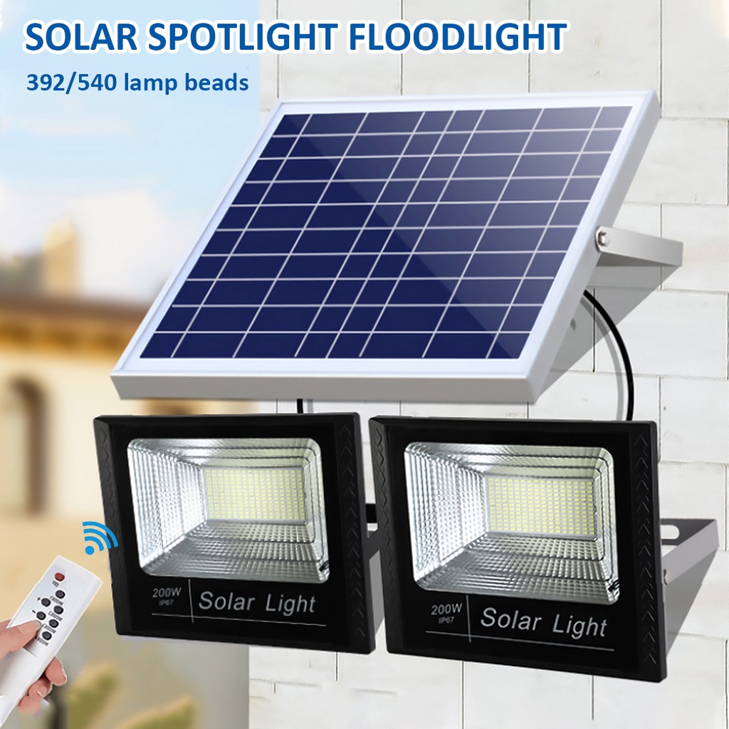 392 LED Solar Light Outdoor Super Bright Solar Spotlight IP67 Waterproof Solar Street Light with Rem