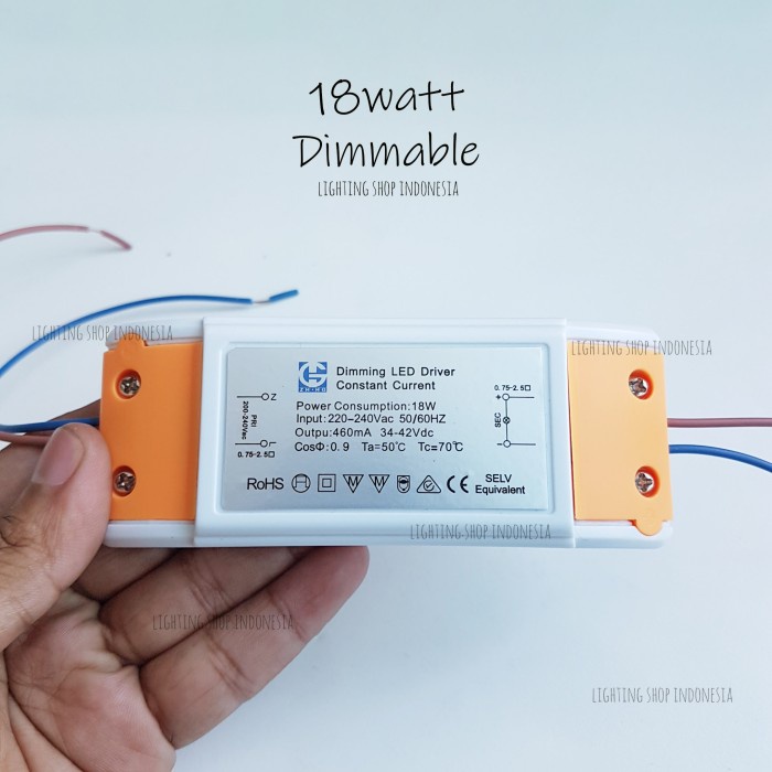 Light Star Id Trafo driver led 18watt dimmable dimmer downlight panel 34-42VDC 460mA