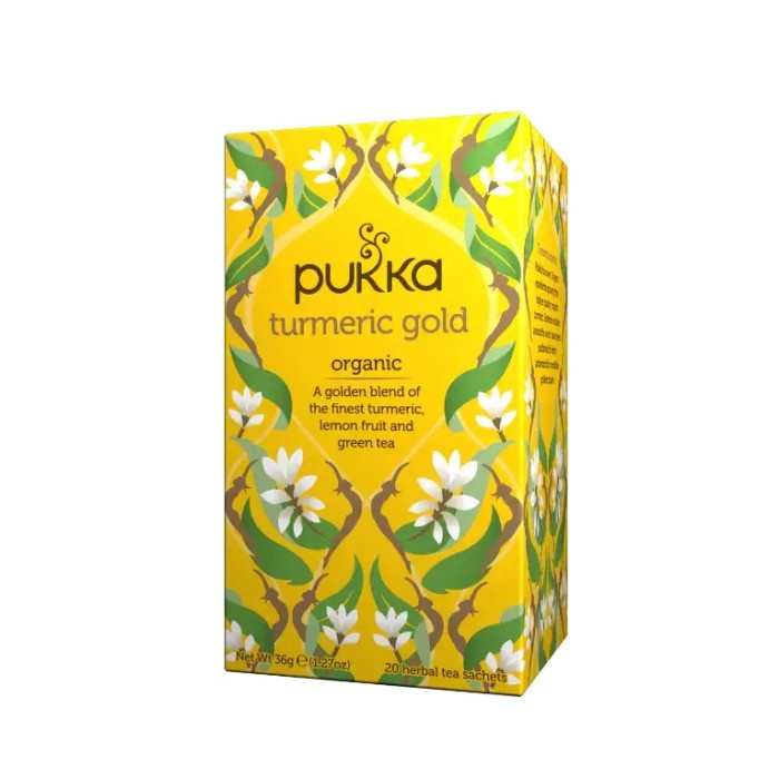 Pukka Tea Turmeric Glow Organic Blend Of Lemon, Green Tea 20 X 1.8 Gr