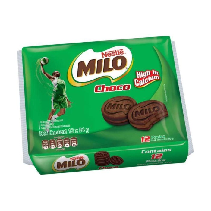 

Nestle Milo Sandwich Cookies Choco / Milo Choco Biscuit 12 X 34 Gram