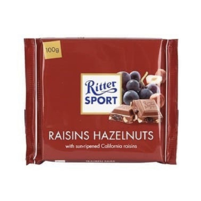 Ritter Sport Chocolate With Raisins Hazelnuts / Coklat Ritter Sport