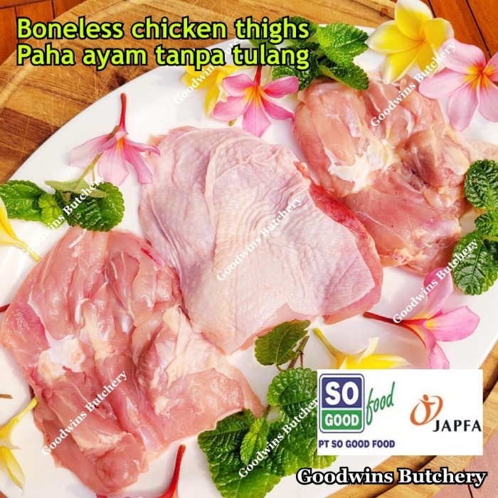 

600gr chicken leg boneless paha ayam tanpa tulang frozen brand SoGood