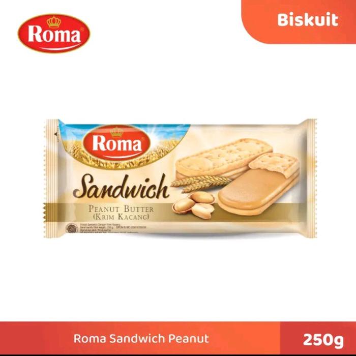 

Paket 4pcs Roma sandwichi rasa kacang biskuit 157g Food sus coklat