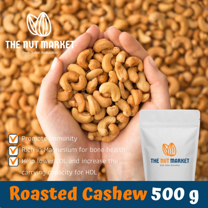 

Premium Kacang Mede Panggang (Roasted Cashew) Utuh 500 Gram Termurah