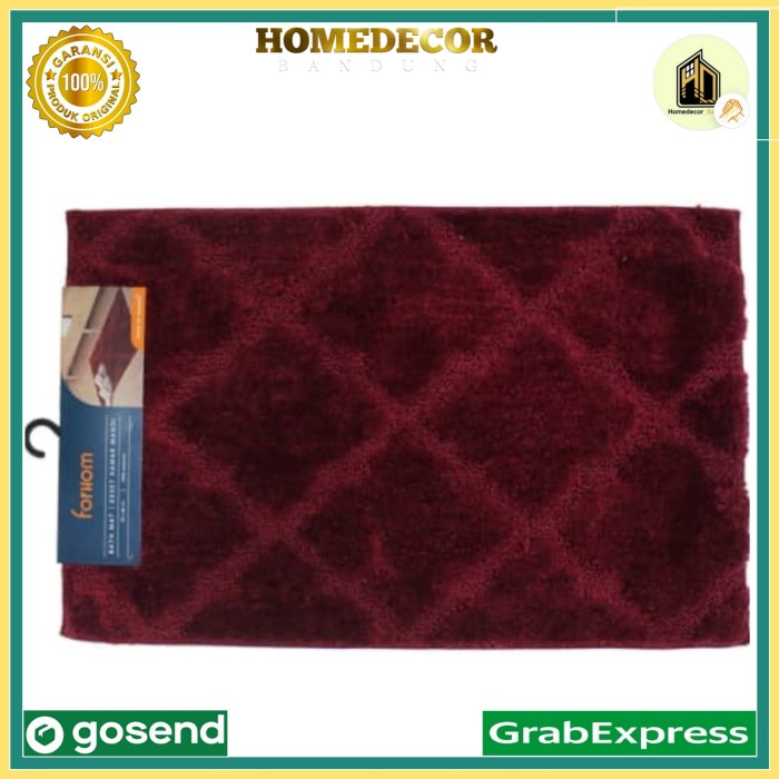 Forhom 50X80 Cm Keset Kamar Mandi Pvc Anti Slip - Merah / Keset Kamar