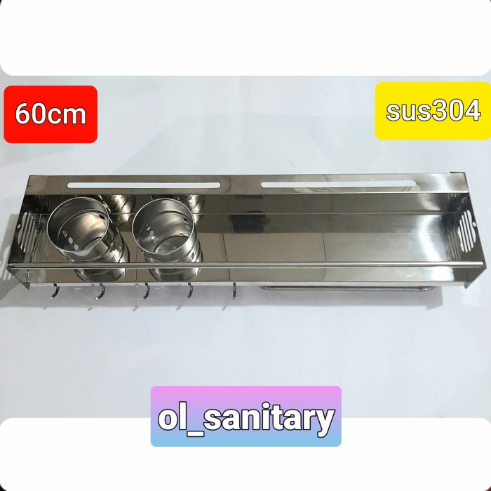 {{ Rak Pisau Dapur Stainless Rak Stainless Rak Dapur Rak Bumbu Dapur Ready }}