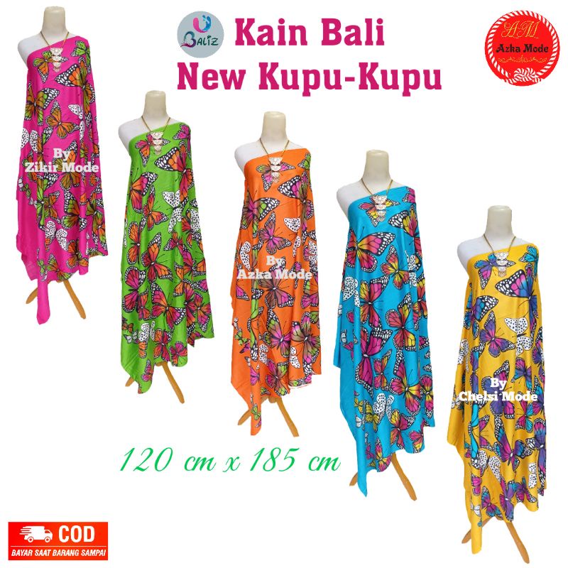 {{ Kain Bali Pantai - Kain Bali Motif Kupu-Kupu Jumbo - Sarung Pantai Aksa Balizz - Sarung Bali -