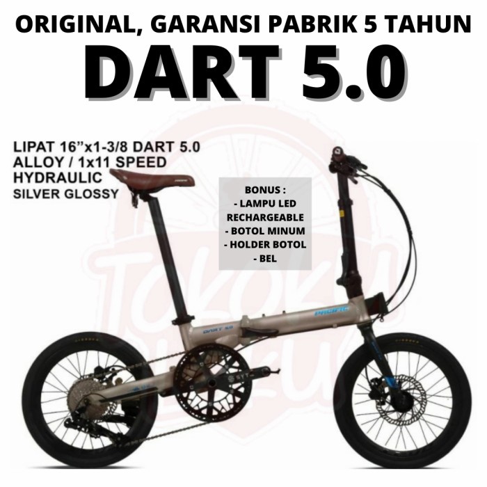 Paling Baik Pacific Dart 5.0 16" 11 Speed Folding Bike Sepeda Lipat Seli 16 Inch