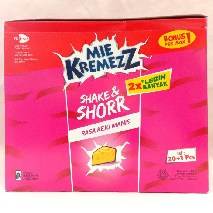 

(BestSeller) MIE KREMEZZ Shake & Shorr Rasa Keju Manis 16gr Isi 20+1 pcs