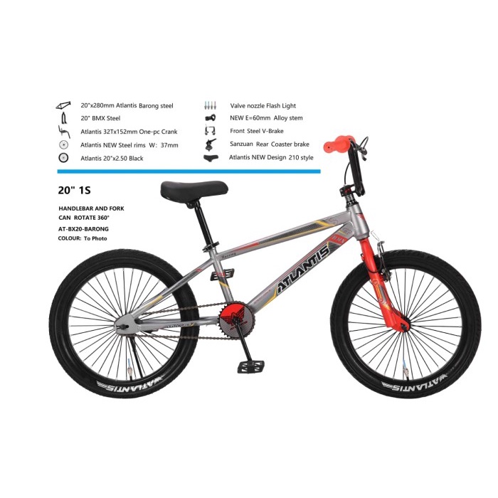 Gercep Sepeda Bmx Fat Bike Terpedo Atlantis 20 Barong
