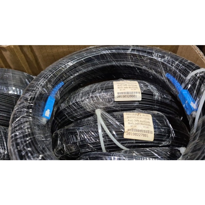 Kabel Fiber Optik Ftth Sc Indihome / Drop Wire Core Optic 50 Meter