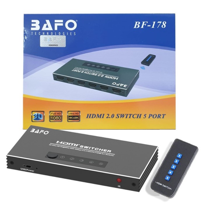 Bafo Bf-178 Hdmi 2.0 4K Switch 5 Port