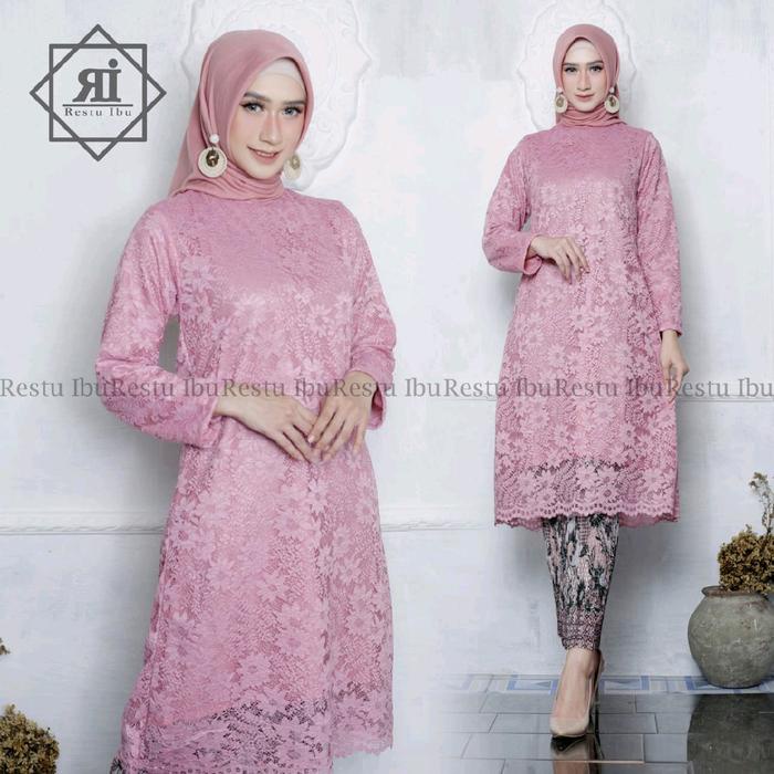 Set Kebaya Tunik Brukat / Stelan Kebaya Jumbo / Setelan Tunik Wanita / Stelan Brukat Jumbo Ibu Hajad