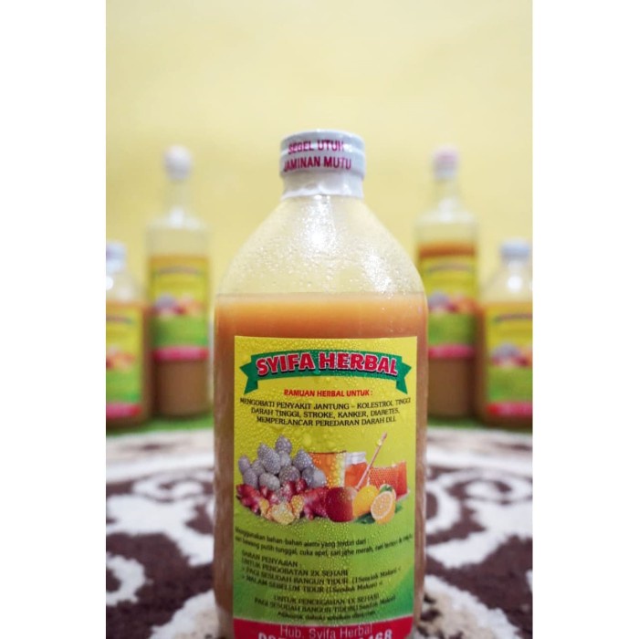 

Syifa Herbal Ramuan Bawang Putih Tunggal - Jahe Merah -Cuka Apel Lemon