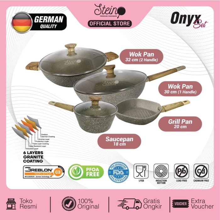 Steincookware Stein Onyx Granite Series Complete Set.