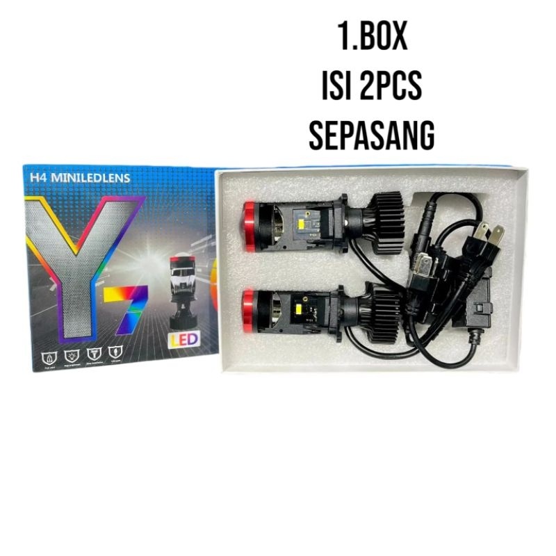 Gratis Ongkir Lampu Led Y7 H4 12-24V Lampu Utama Y7D Mini Proyektor Mobil Pickup Truck & Bus Lamp