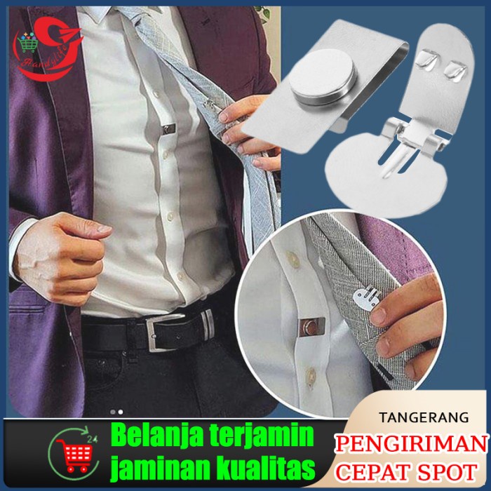 Tie Clip/Jepitan Dasi Tarikan Magnet/Penjepit Dasi