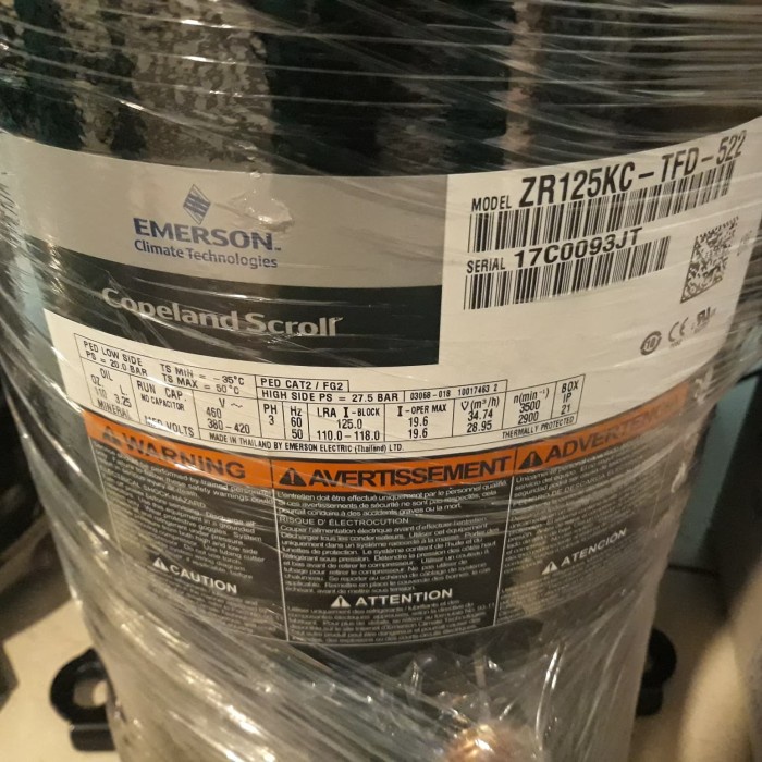 Compressor Copeland Scroll 10pk ZR125KC-TFD-522