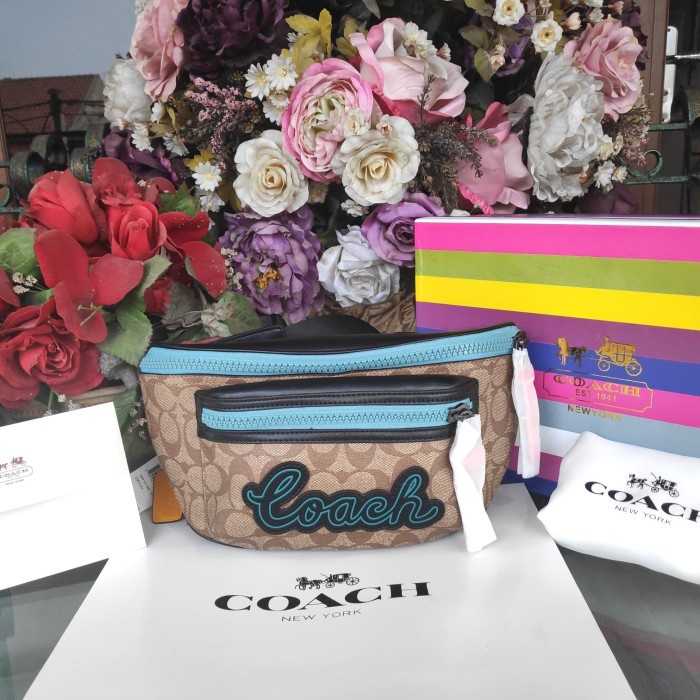 COACH TERRAIN BELT WAIST BAG SIGNATURE CANVAS TAS ORI ORIGINAL ASLI