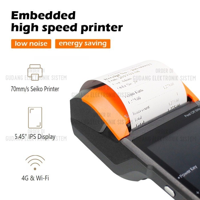 Bagus Mesin Kasir Portable Android Sunmi V2 2/16Gb 4G Thermal Printer Scan