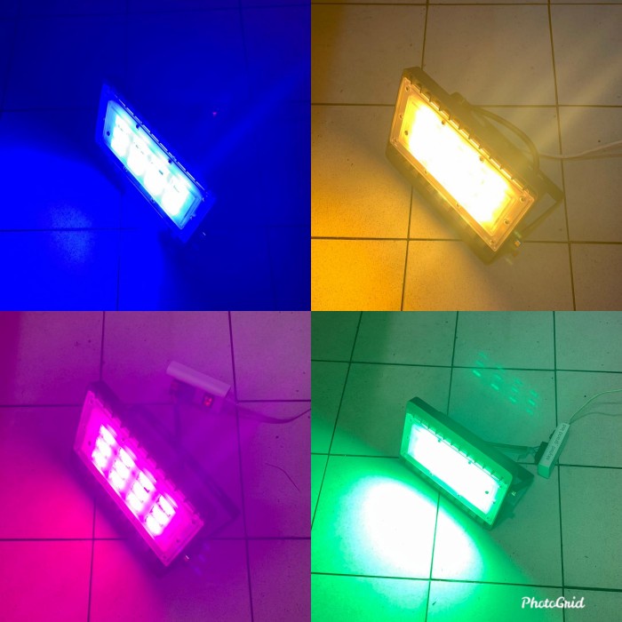 Lampu Sorot Led Warna Warni 50W 50 Watt Biru Kuning Ungu Hijau