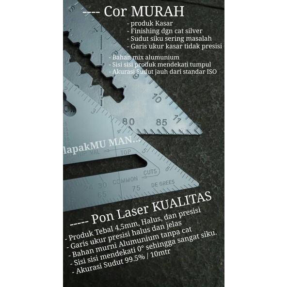 

[tmr] - new promo PENGGARIS SIKU SEGITIGA ALUMUNIUM 7 inch / SPEED SQUARE