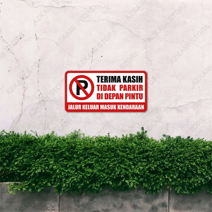 

[tmr] - Rambu Plang Dilarang Parkir Di Depan Pintu 40 x 20 cm Plat Alumunium
