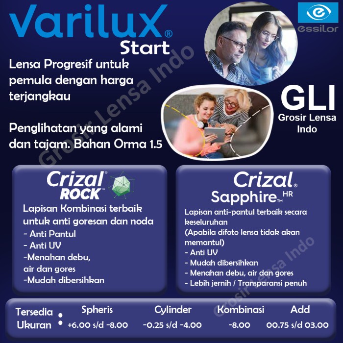 *TOP* LENSA KACAMATA PROGRESIF ESSILOR VARILUX LITE
