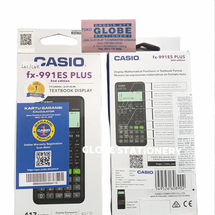 

Jual [READY] Scientific Calculator CASIO FX - 991 ES Plus (417 funtions)