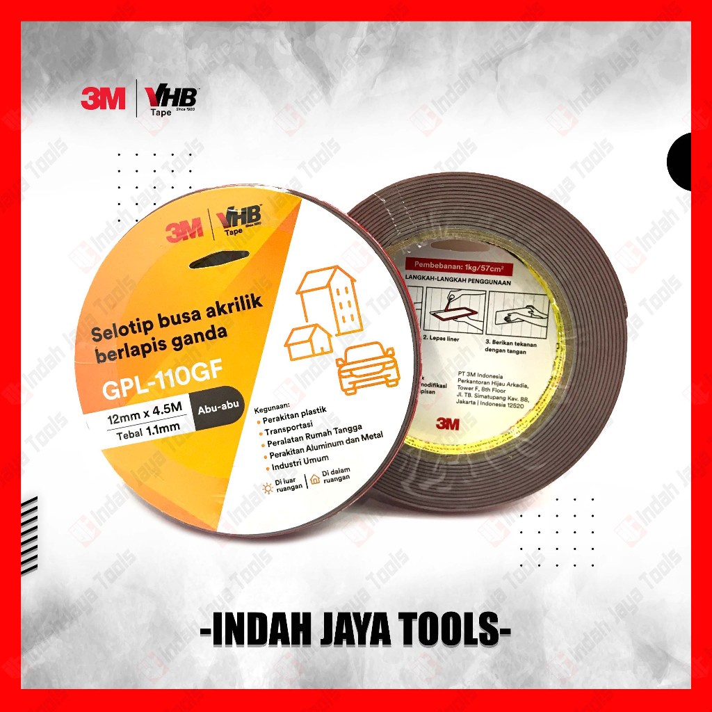 

Double Tape VHB 3M Original 12mm x 4.5mm Busa Perekat