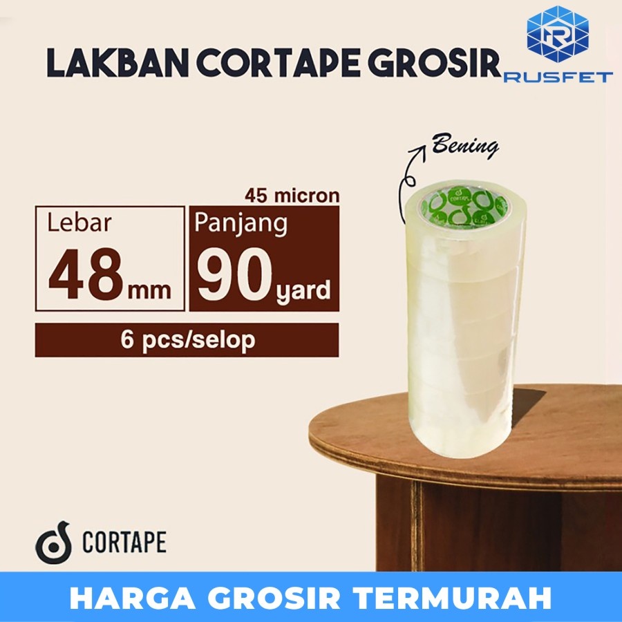 

Lakban Cortape Bening 48 mm x 90 yard Setara Daimaru 1 Selop