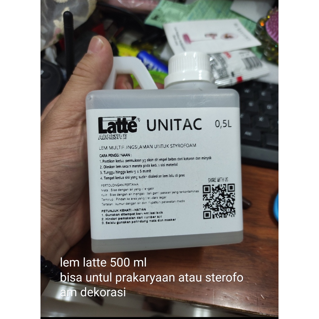 

Lem Latte Unitac 500 ml Sterofoam Prakarya ( Bahan Aman Sterofoam)