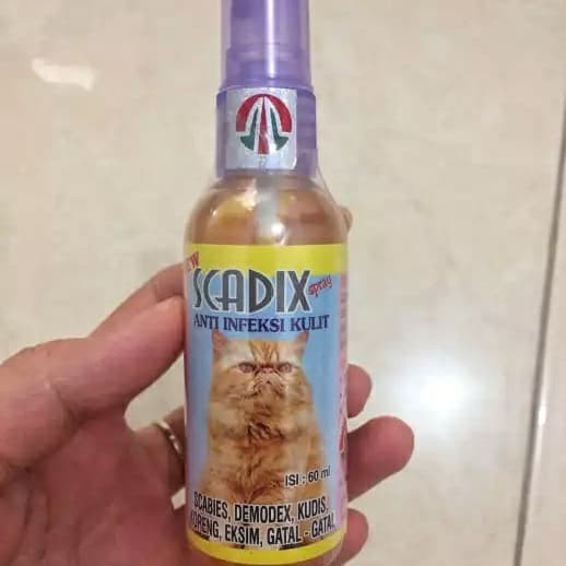 JTTOP" OBAT SEMPROT LUKA BOROK GATAL KULIT ANJING KUCING SCADIX 60 ML
