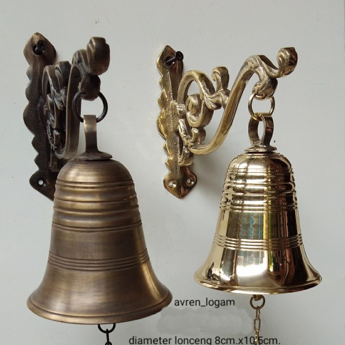 JT READY BEL LONCENG PINTU KUNINGAN ANTIK 15CM.