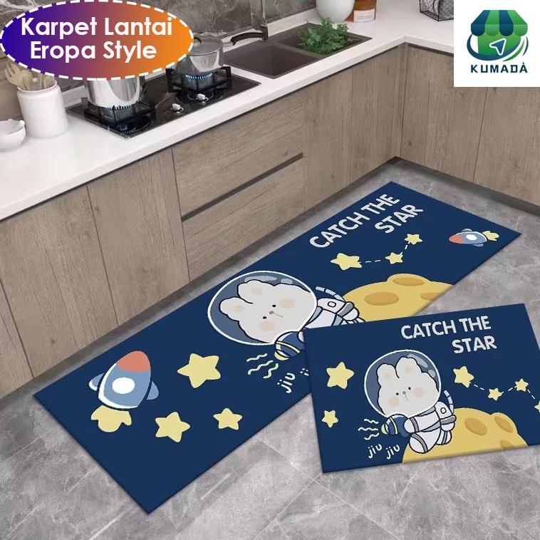 STOK TIPIS Keset Lantai Bermotif Anti Slip Mat Keset Kaki Kamar Mandi Keset Dapur Keset Anti Slip