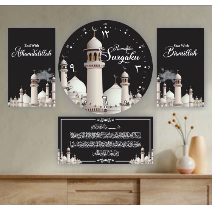 DISKON BESAR Jam Kaligrafi Masjid Putih