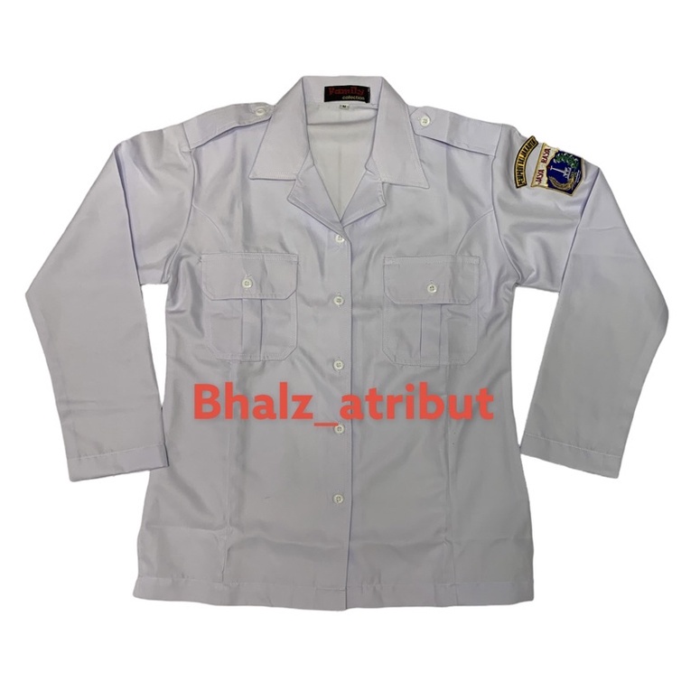 PROMO / Baju putih dki seragam pemda putih dki kemeja putih jaya raya(WANITA BAHAN GRANADA )