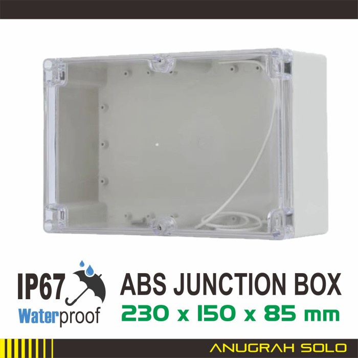 Junction Box Waterproof Dengan Cover Transparan Box ABS 230x150x85mm Instrument Box Proyek