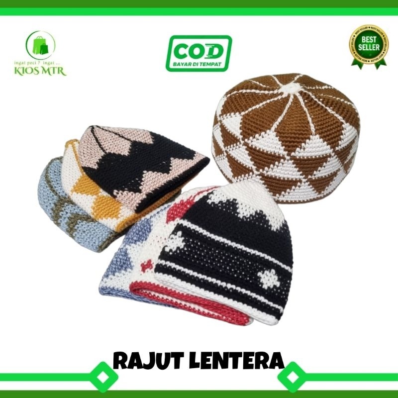 Peci Kopiah Haji RAJUT YAMAN HADRAMAUT LENTERA Murah, Peci Haji Rajut Lentera, Kopiah Rajut Yaman Le